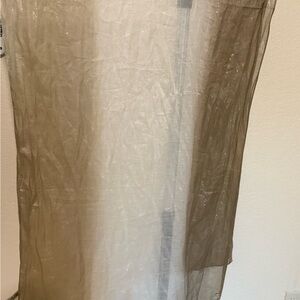 Calvin Klein Sheer Cream Scarf Wrap Gold Shimmer Glammy Neutrals